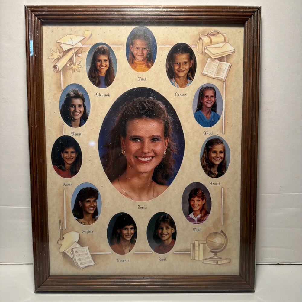 Vintage School Picture Wooden Frame 1st-12th Grade Collage 12x15 Retro SEALED